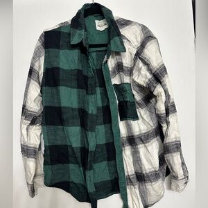 American Eagle Color Block Plaid Shirt